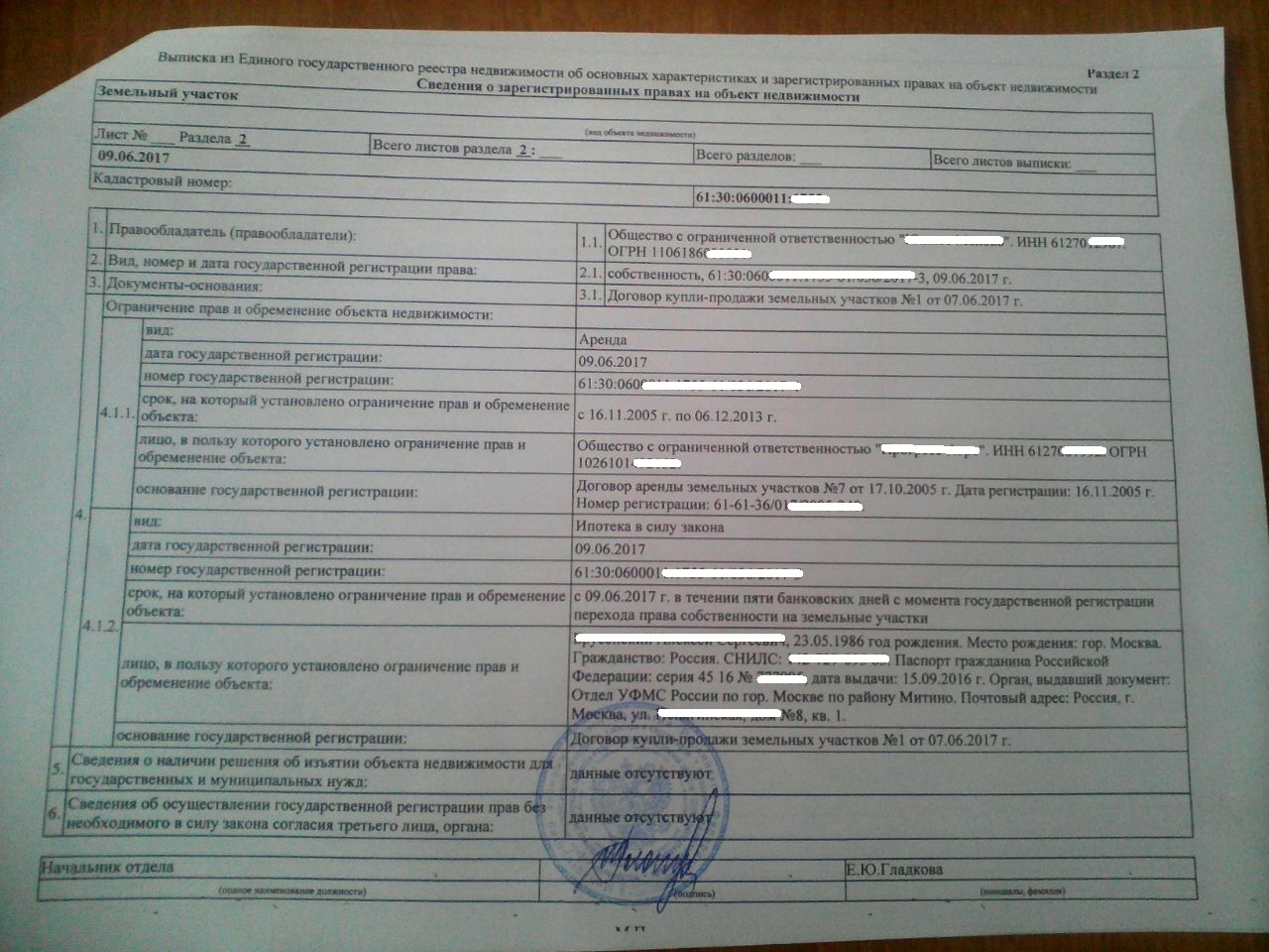 Образец выписки из ЕГРН Образец выписки из ЕГРН